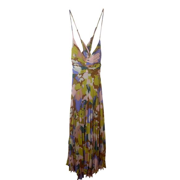 ASTR The Label NWT Sz L Blythe Dress in Lime Rust Floral SOLD OUT Revolve - Picture 3 of 9